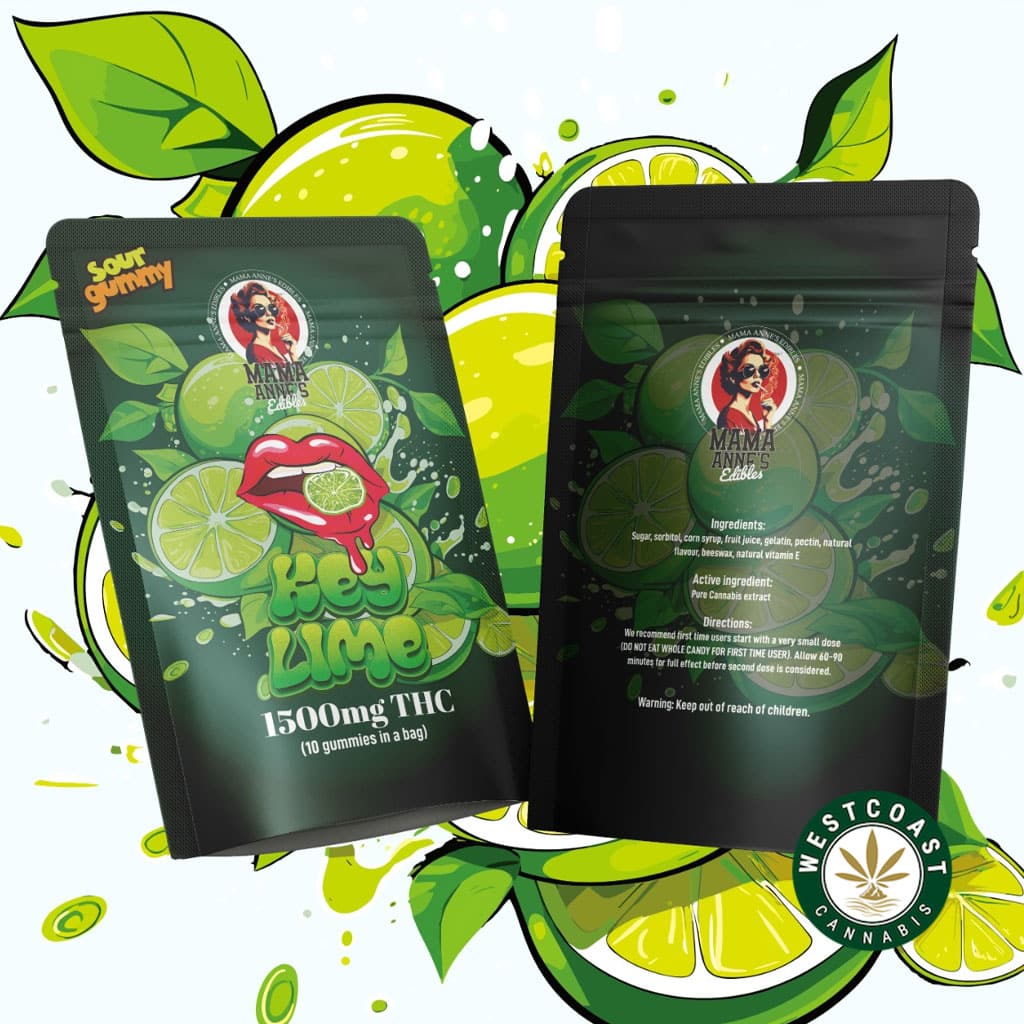 Mama Anne's Edibles - Key Lime Gummy - 1500mg THC - West Coast Cannabis Mama Anne's Edibles - Key Lime Gummy - 1500mg THC - West Coast Cannabis