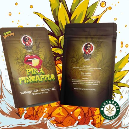 Mama Anne's Edibles - Pina-Pineapple Gummy - 1:1 (750mg CBD + 750mg THC) - West Coast Cannabis