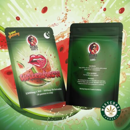 Mama Anne's Edibles - Watermelon Gummy - 1500mg CBD + Melatonin (Sleep Gummy) - West Coast Cannabis