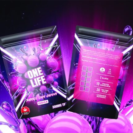 One Life Edibles - Bubble Gum Gummy - 300mg THC (Indica) - West Coast Cannabis