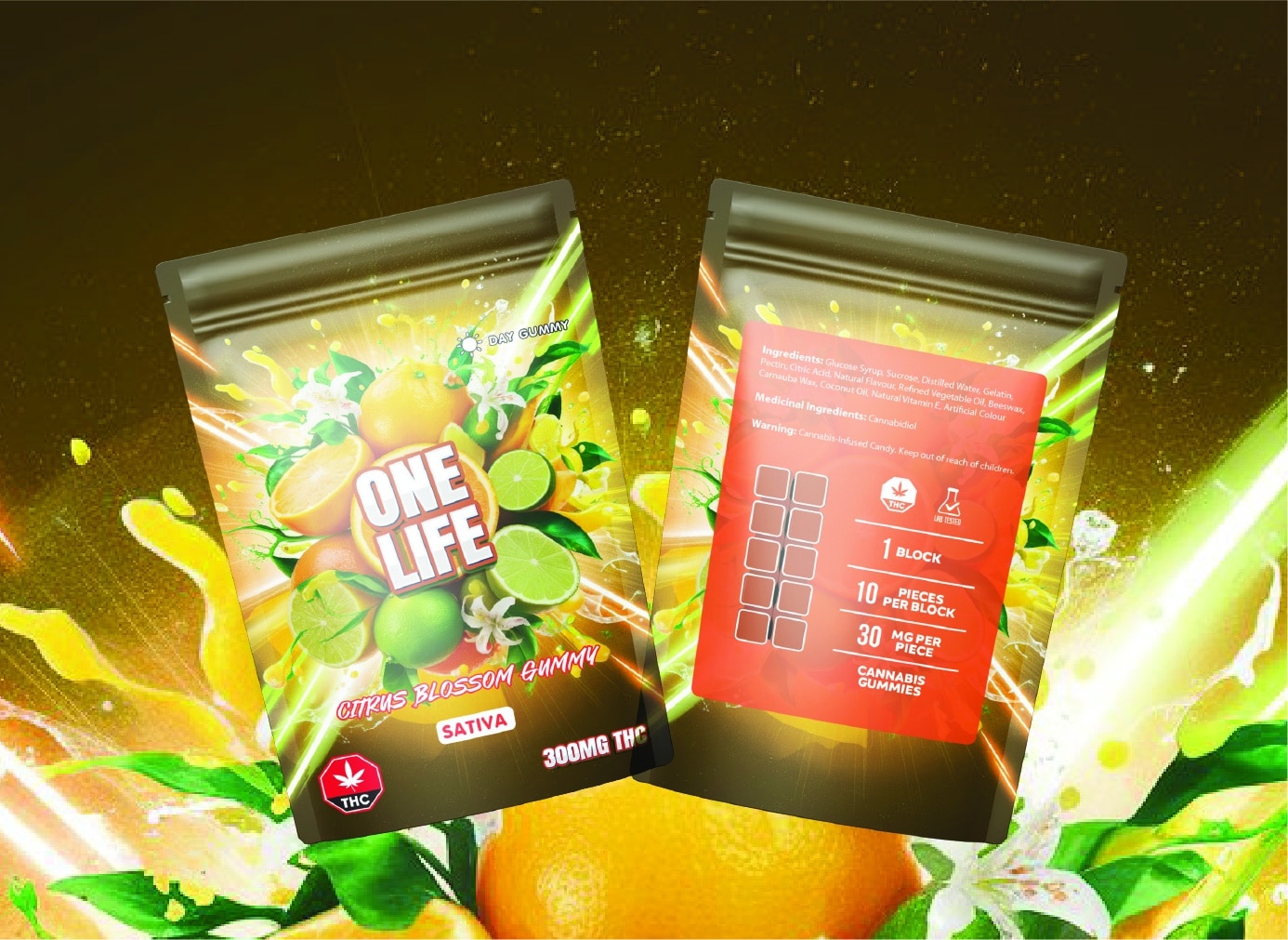 One Life Edibles - Citrus Blossom Gummy - 300mg THC (Sativa) - West Coast Cannabis One Life Edibles - Citrus Blossom Gummy - 300mg THC (Sativa) - West Coast Cannabis