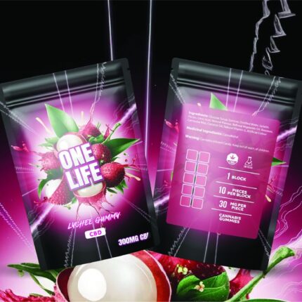 One Life Edibles - Lychee Gummy - 300mg CBD - West Coast Cannabis