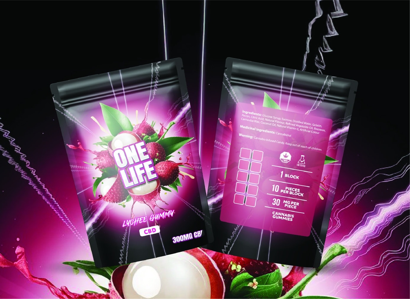 One Life Edibles - Lychee Gummy - 300mg CBD - West Coast Cannabis One Life Edibles - Lychee Gummy - 300mg CBD - West Coast Cannabis