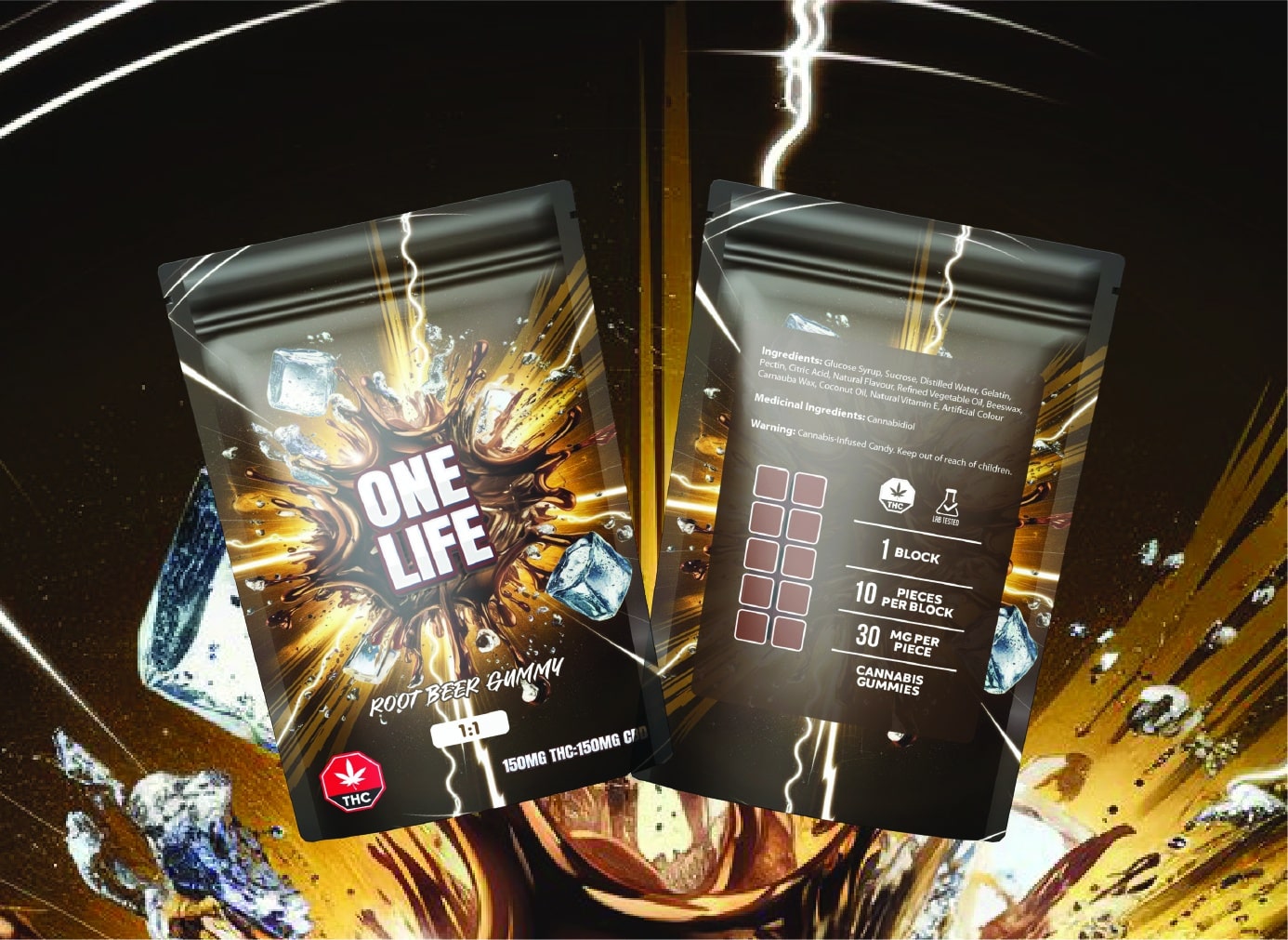 One Life Edibles - Root Beer Gummy - 150mg THC + 150mg CBD - West Coast Cannabis One Life Edibles - Root Beer Gummy - 150mg THC + 150mg CBD - West Coast Cannabis