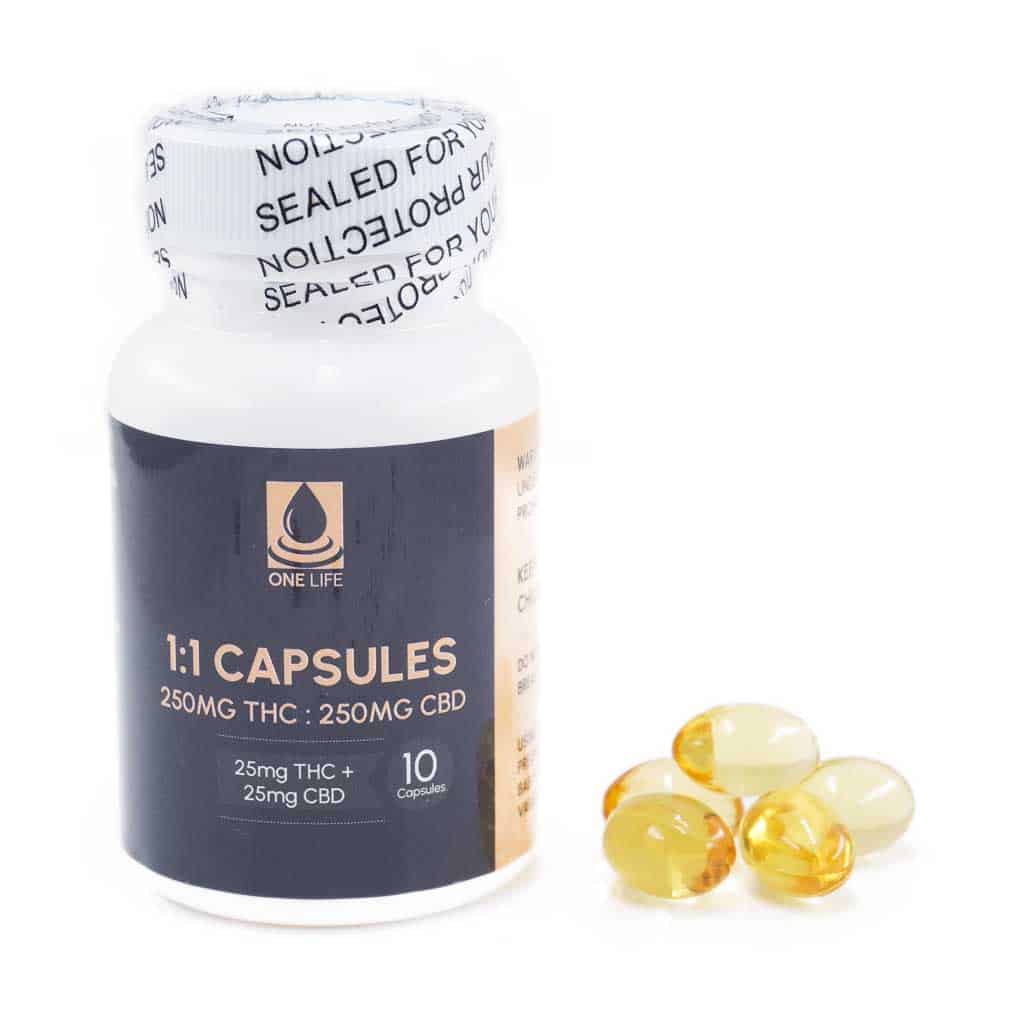 One Life Soft Gel Capsules - 1:1 (250mg CBD : 250mg THC) - West Coast Cannabis One Life Soft Gel Capsules - 1:1 (250mg CBD : 250mg THC) - West Coast Cannabis