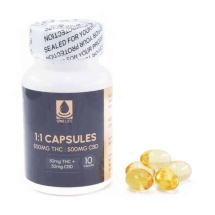 One Life Soft Gel Capsules - 1:1 (500mg CBD : 500mg THC) - West Coast Cannabis