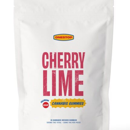 One Stop - Sour Cherry Lime THC Gummies 500mg - West Coast Cannabis