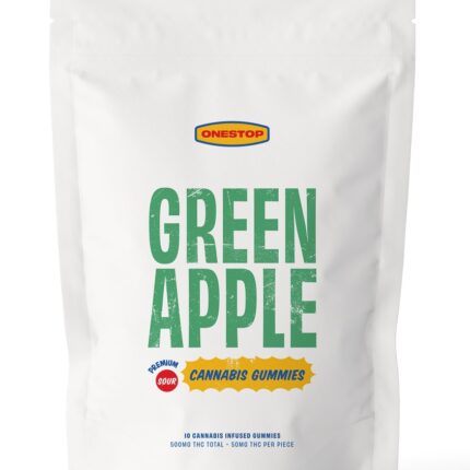One Stop - Sour Green Apple THC Gummies 500mg - West Coast Cannabis