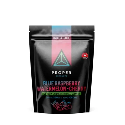 Proper Extracts Edibles - Triangles 1080mg Live Resin Gummies - Indica Pack - West Coast Cannabis