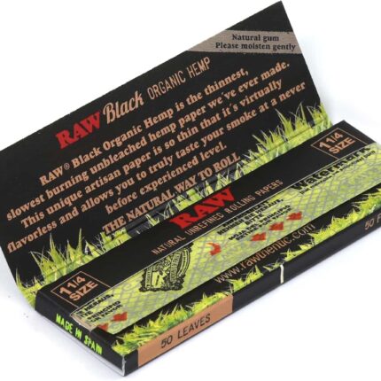 Raw Hemp Black Organic Rolling Paper - West Coast Cannabis