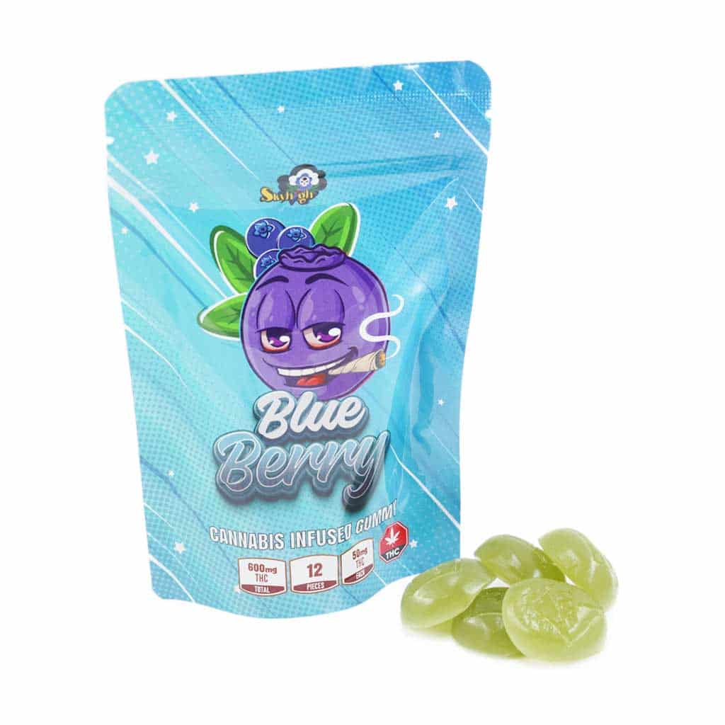 Sky High Edibles - Blueberry Gummy 600mg THC - West Coast Cannabis Sky High Edibles - Blueberry Gummy 600mg THC - West Coast Cannabis