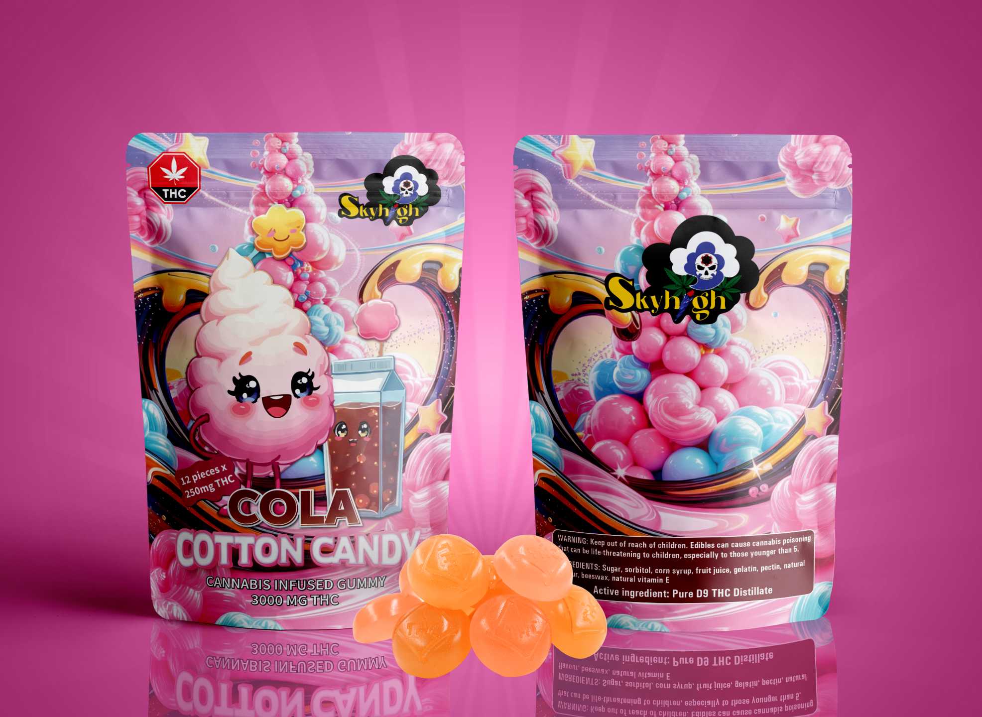 Sky High Edibles - Cola + Cotton Candy Gummy 3000mg THC - West Coast Cannabis Sky High Edibles - Cola + Cotton Candy Gummy 3000mg THC - West Coast Cannabis