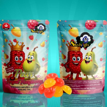 Sky High Edibles - Pear + Royal Raspberry Gummy 3000mg THC - West Coast Cannabis