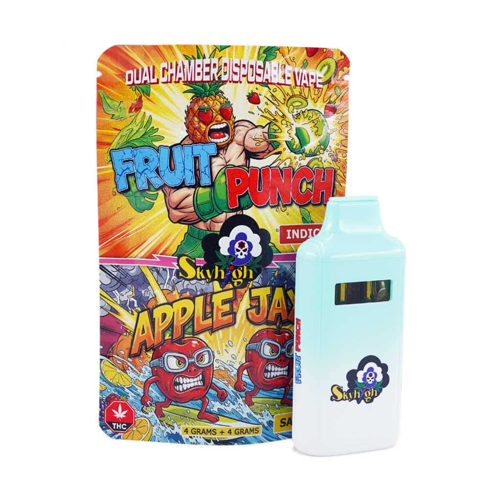 Sky High Extract - Dual Chamber Vape - Fruit Punch (Indica) + Apple Jax (Sativa) - (4 Grams + 4 Grams) - West Coast Cannabis Sky High Extract - Dual Chamber Vape - Fruit Punch (Indica) + Apple Jax (Sativa) - (4 Grams + 4 Grams) - West Coast Cannabis