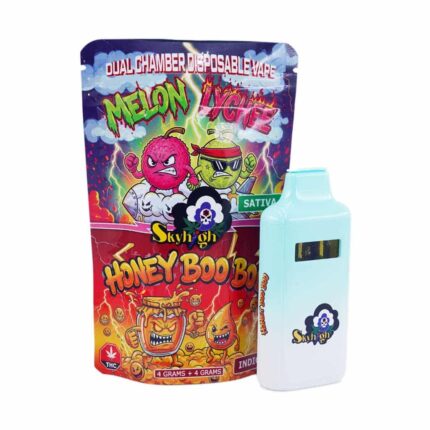 Sky High Extract - Dual Chamber Vape - Melon Lychee (Sativa) + Honey Boo Boo (Indica) - (4 Grams + 4 Grams) - West Coast Cannabis