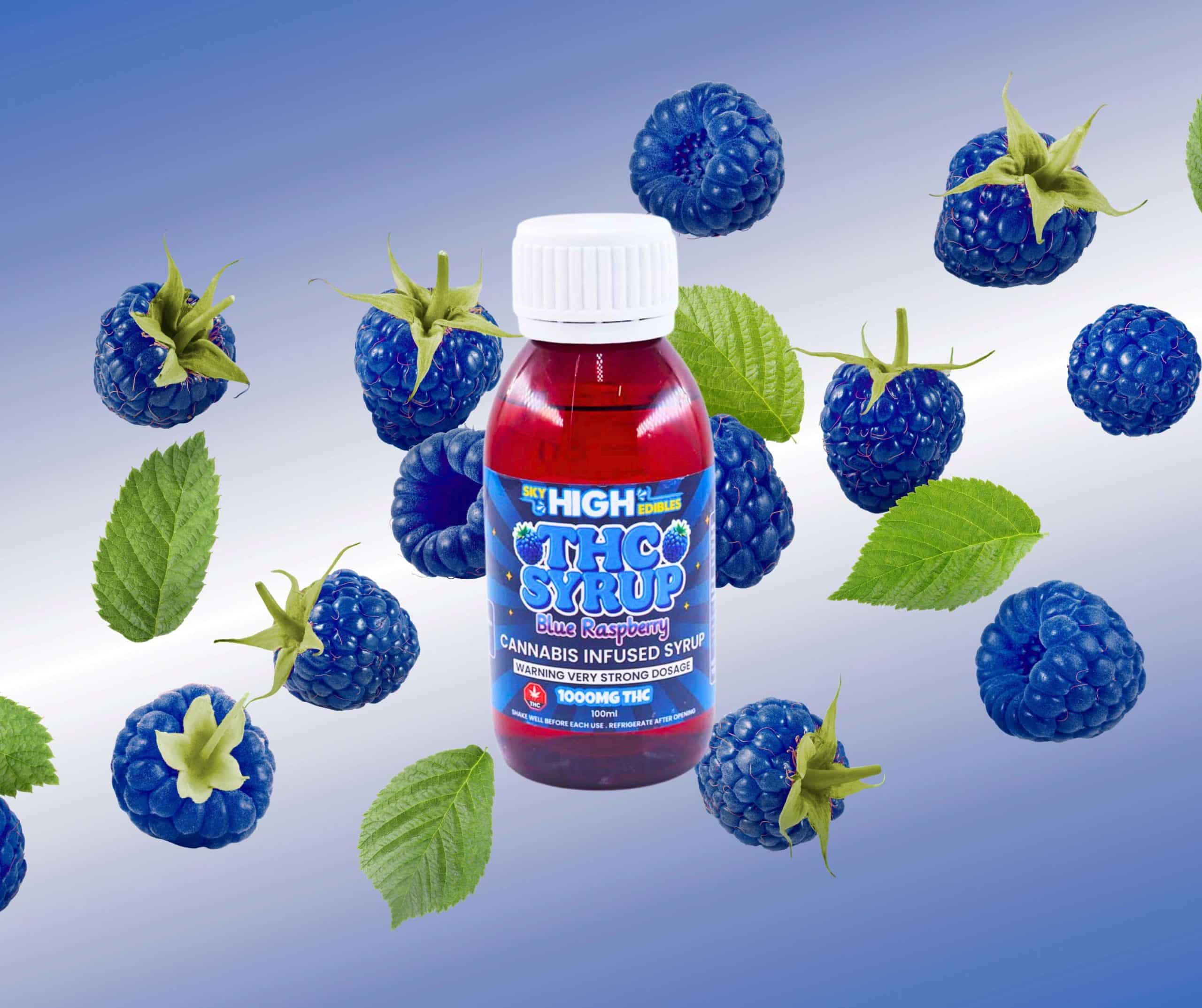 Sky High Syrup - Blue Raspberry 1000mg THC - West Coast Cannabis Sky High Syrup - Blue Raspberry 1000mg THC - West Coast Cannabis