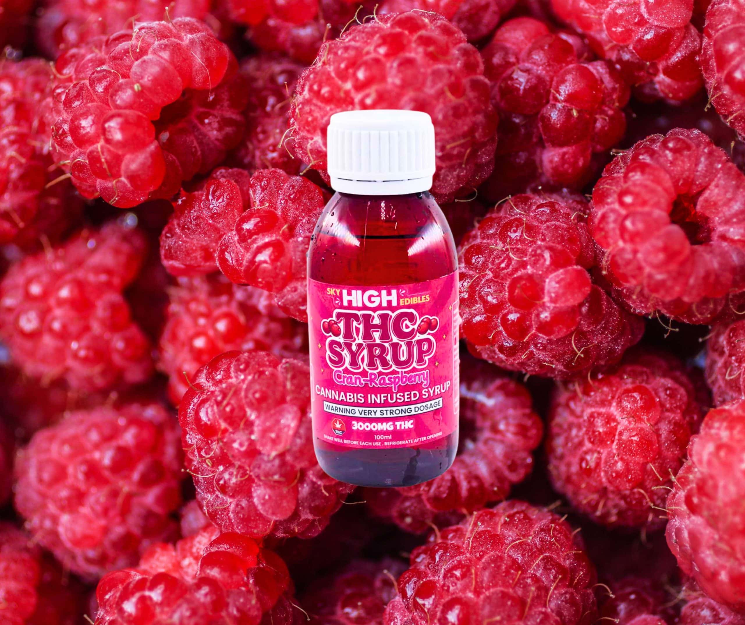 Sky High Syrup - Cran-Raspberry 3000mg THC - West Coast Cannabis Sky High Syrup - Cran-Raspberry 3000mg THC - West Coast Cannabis