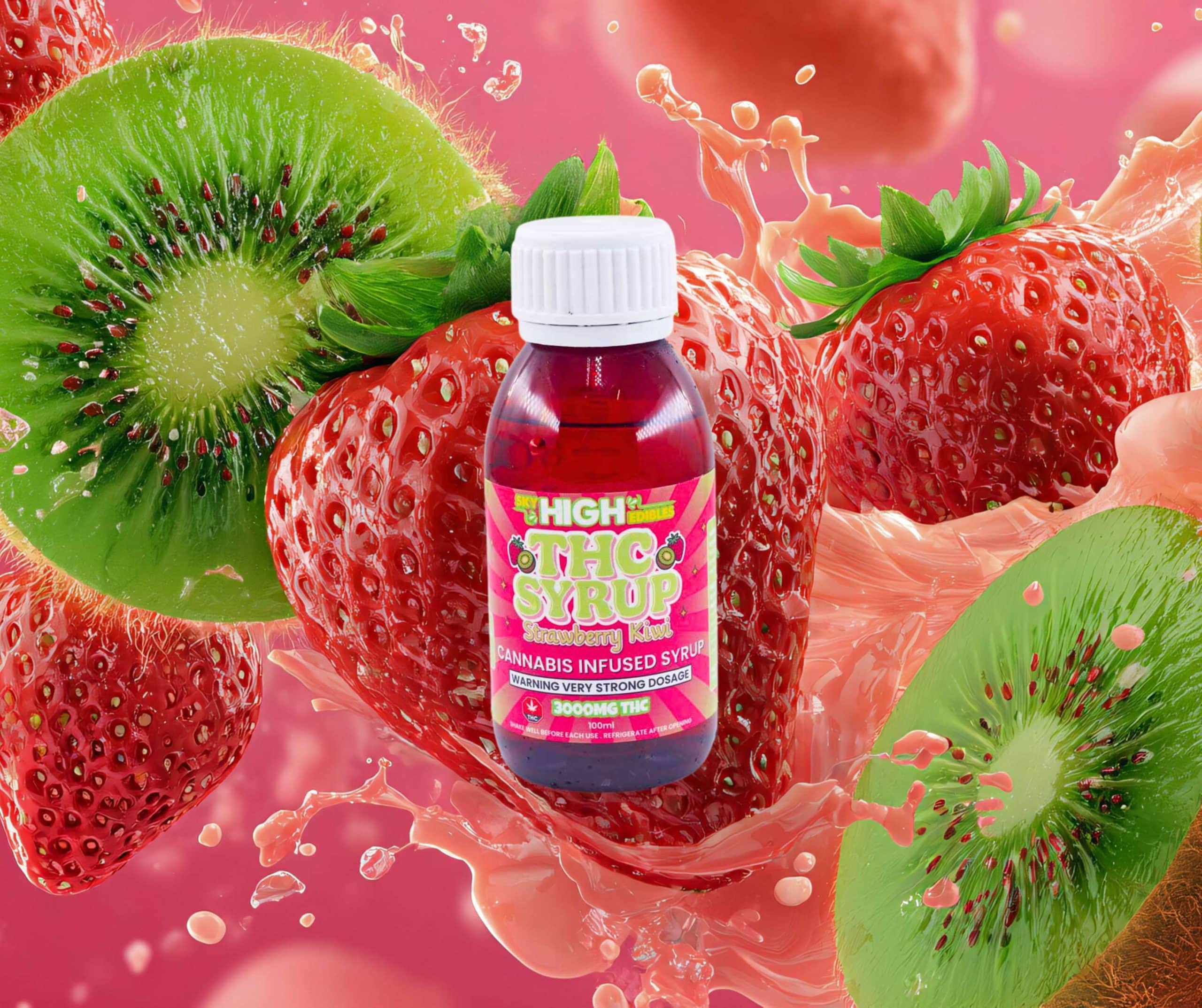 Sky High Syrup - Strawberry Kiwi 3000mg THC - West Coast Cannabis Sky High Syrup - Strawberry Kiwi 3000mg THC - West Coast Cannabis