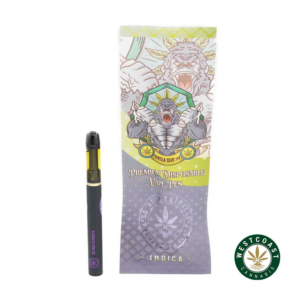 So High Extracts Disposable Pen - Gorilla Glue #4 1ML (Indica) - West Coast Cannabis So High Extracts Disposable Pen - Gorilla Glue #4 1ML (Indica) - West Coast Cannabis