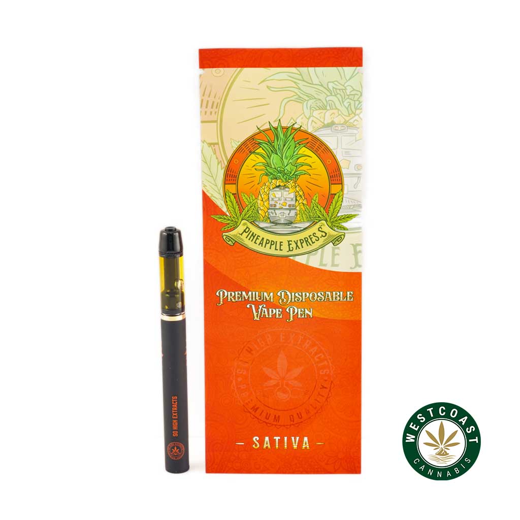 So High Extracts Disposable Pen - Pineapple Express 1ML (Sativa) - West Coast Cannabis So High Extracts Disposable Pen - Pineapple Express 1ML (Sativa) - West Coast Cannabis