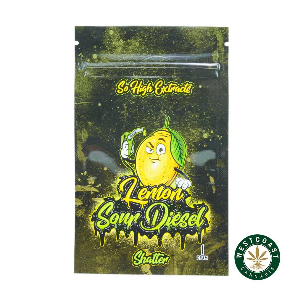 So High Extracts Premium Shatter - Lemon Sour Diesel - West Coast Cannabis So High Extracts Premium Shatter - Lemon Sour Diesel - West Coast Cannabis
