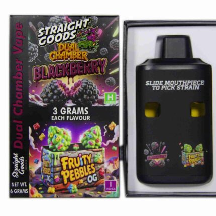 Straight Goods - Dual Chamber Vape - Blackberry + Fruity Pebbles OG (3 Grams + 3 Grams) - West Coast Cannabis