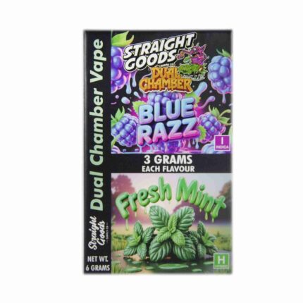 Straight Goods - Dual Chamber Vape - Blue Razz + Fresh Mint (3 Grams + 3 Grams) - West Coast Cannabis