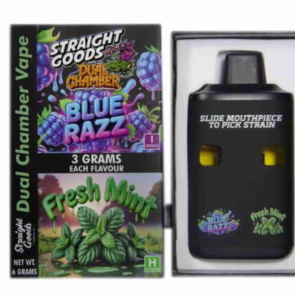 Straight Goods - Dual Chamber Vape - Blue Razz + Fresh Mint (3 Grams + 3 Grams) - West Coast Cannabis