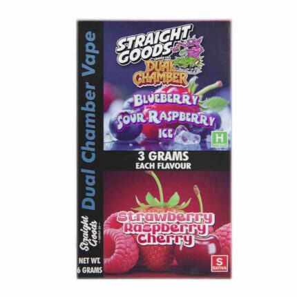 Straight Goods - Dual Chamber Vape - Blueberry Sour Raspberry Ice + Strawberry Raspberry Cherry (3 Grams + 3 Grams) - West Coast Cannabis