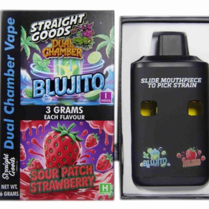 Straight Goods - Dual Chamber Vape - Blujito + Sour Patch Strawberry (3 Grams + 3 Grams) - West Coast Cannabis