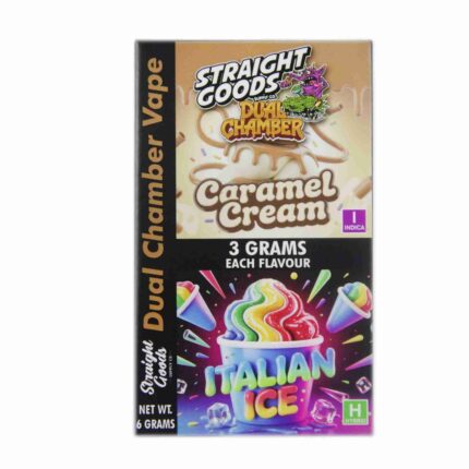 Straight Goods - Dual Chamber Vape - Caramel Cream + Italian Ice (3 Grams + 3 Grams) - West Coast Cannabis