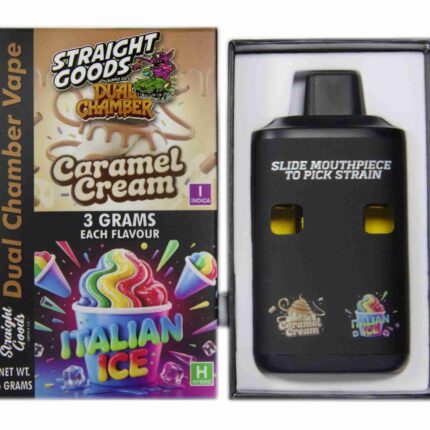 Straight Goods - Dual Chamber Vape - Caramel Cream + Italian Ice (3 Grams + 3 Grams) - West Coast Cannabis