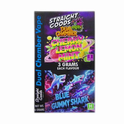 Straight Goods - Dual Chamber Vape - Cherry Lemon Mint + Blue Gummy Shark (3 Grams + 3 Grams) - West Coast Cannabis
