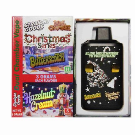 Straight Goods - Dual Chamber Vape - Christmas Series - Butterscotch + Hazelnut Cream (3 Grams + 3 Grams) - West Coast Cannabis