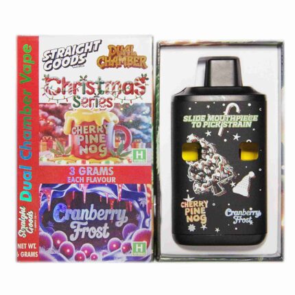 Straight Goods - Dual Chamber Vape - Christmas Series - Cherry Pine Nog + Cranberry Frost (3 Grams + 3 Grams) - West Coast Cannabis