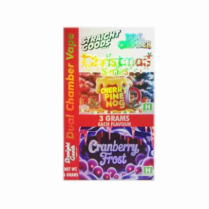 Straight Goods - Dual Chamber Vape - Christmas Series - Cherry Pine Nog + Cranberry Frost (3 Grams + 3 Grams) - West Coast Cannabis