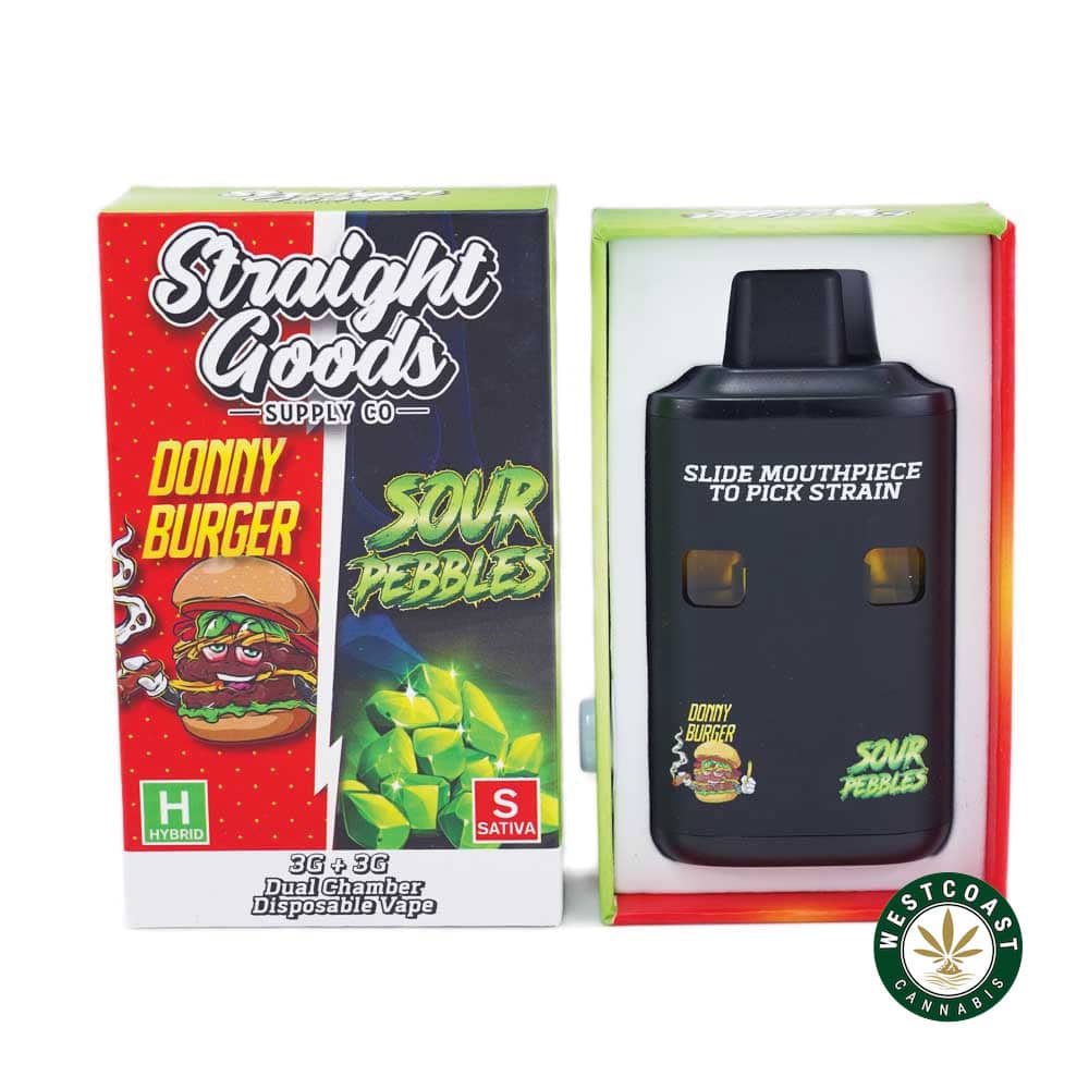 Straight Goods - Dual Chamber Vape - Donny Burger+ Sour Pebbles (3 Grams + 3 Grams) - West Coast Cannabis Straight Goods - Dual Chamber Vape - Donny Burger+ Sour Pebbles (3 Grams + 3 Grams) - West Coast Cannabis