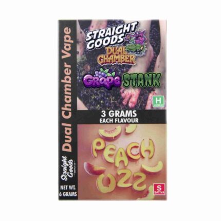 Straight Goods - Dual Chamber Vape - Grape Stank + Peach Ozz (3 Grams + 3 Grams) - West Coast Cannabis
