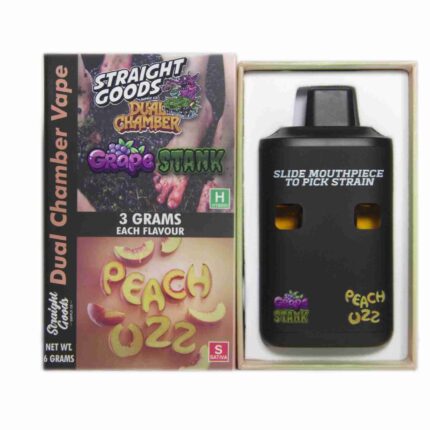 Straight Goods - Dual Chamber Vape - Grape Stank + Peach Ozz (3 Grams + 3 Grams) - West Coast Cannabis