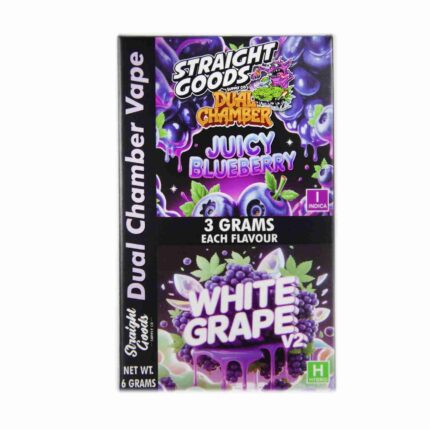 Straight Goods - Dual Chamber Vape - Juicy Blueberry + White Grape V2 (3 Grams + 3 Grams) - West Coast Cannabis