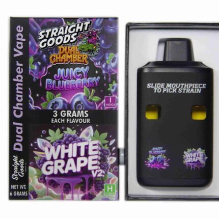 Straight Goods - Dual Chamber Vape - Juicy Blueberry + White Grape V2 (3 Grams + 3 Grams) - West Coast Cannabis