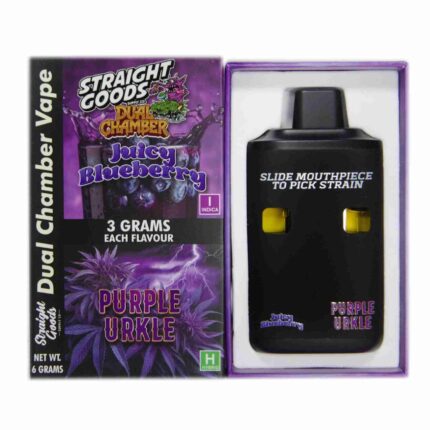 Straight Goods - Dual Chamber Vape - Juicy Blueberry x Purple Urkle (3 Grams + 3 Grams) - West Coast Cannabis