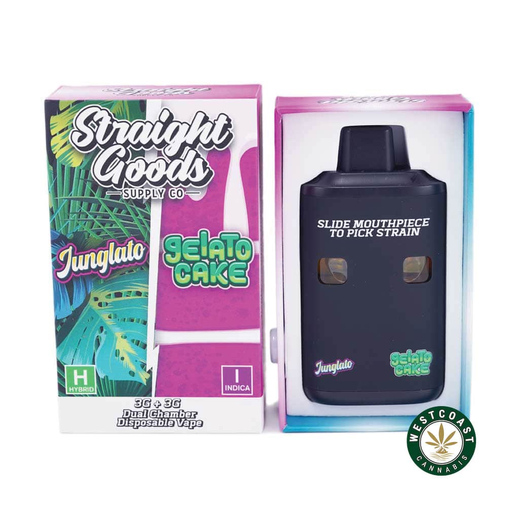 Straight Goods - Dual Chamber Vape - Junglato + Gelato Cake (3 Grams + 3 Grams) - West Coast Cannabis Straight Goods - Dual Chamber Vape - Junglato + Gelato Cake (3 Grams + 3 Grams) - West Coast Cannabis
