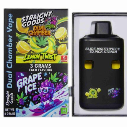 Straight Goods - Dual Chamber Vape - Lemon Twist + Grape Ice (3 Grams + 3 Grams) - West Coast Cannabis