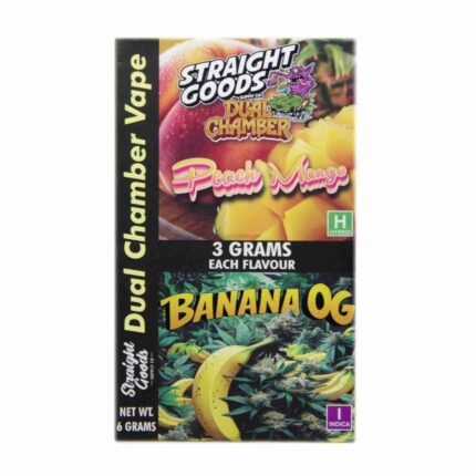 Straight Goods - Dual Chamber Vape - Peach Mango + Banana OG (3 Grams + 3 Grams) - West Coast Cannabis