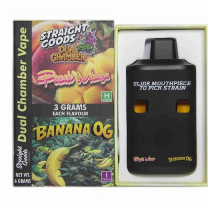 Straight Goods - Dual Chamber Vape - Peach Mango + Banana OG (3 Grams + 3 Grams) - West Coast Cannabis