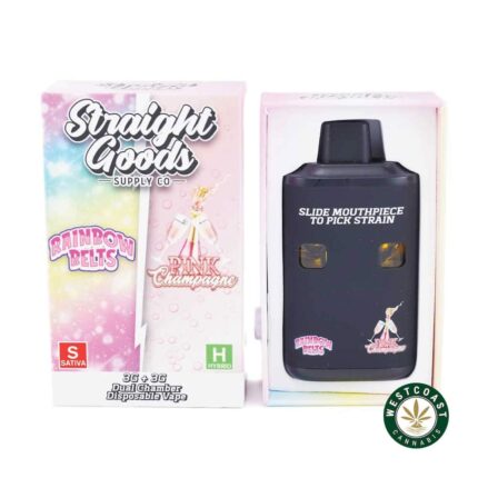 Straight Goods - Dual Chamber Vape - Rainbow Belts + Pink Champagne (3 Grams + 3 Grams) - West Coast Cannabis