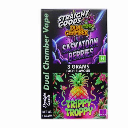 Straight Goods - Dual Chamber Vape - Saskatoon Berries + Tripy Tropy (3 Grams + 3 Grams) - West Coast Cannabis