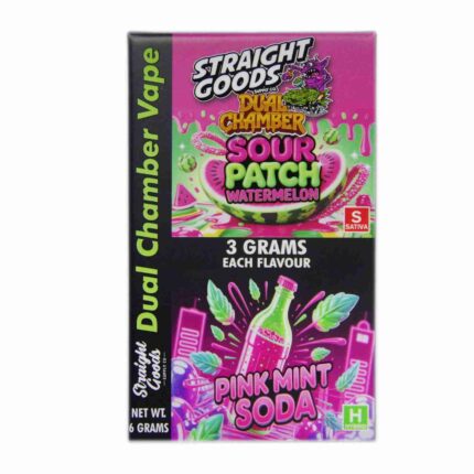 Straight Goods - Dual Chamber Vape - Sour Patch Watermelon + Pink Mint Soda (3 Grams + 3 Grams) - West Coast Cannabis