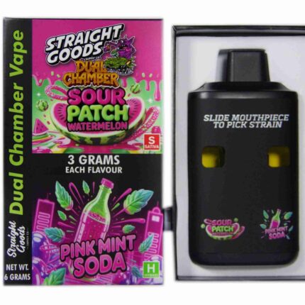 Straight Goods - Dual Chamber Vape - Sour Patch Watermelon + Pink Mint Soda (3 Grams + 3 Grams) - West Coast Cannabis